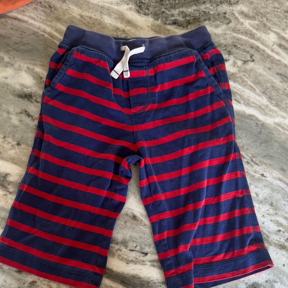 Mini Boden Striped Blue and Red Shorts
